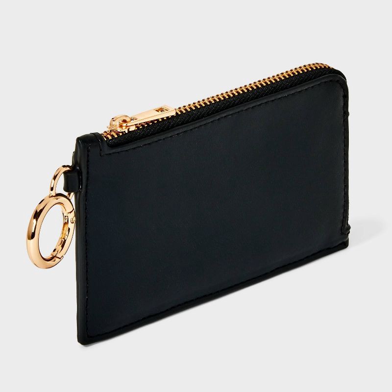 slide 2 of 4, L-Zip Card Case - A New Day™ Black: Solid Wallet, 1 ct