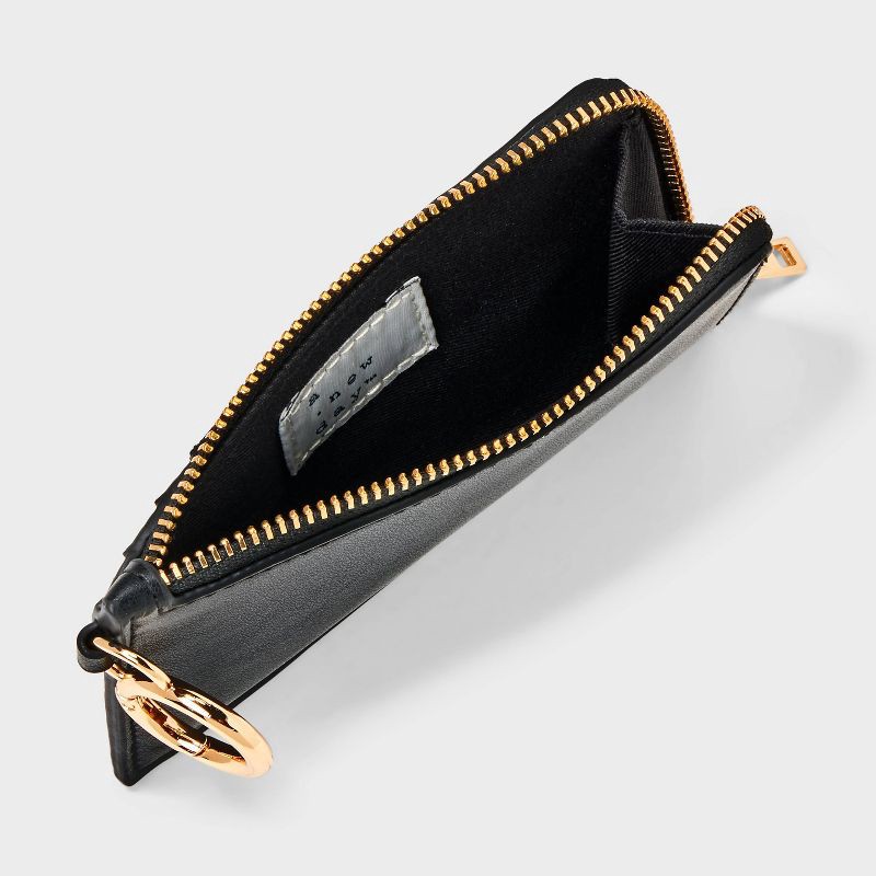 slide 3 of 4, L-Zip Card Case - A New Day™ Black: Solid Wallet, 1 ct