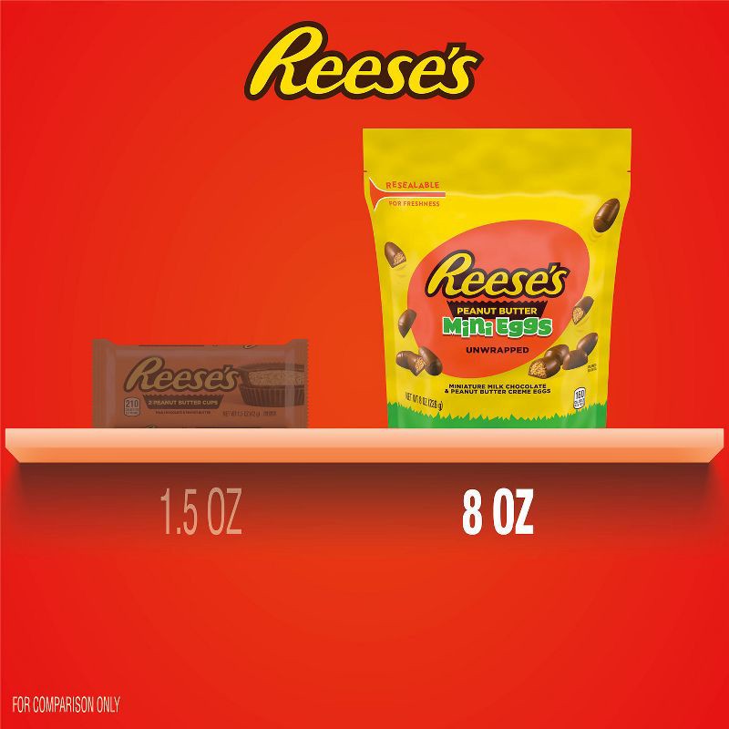 slide 7 of 7, Reese's Milk Chocolate Peanut Butter Crème Easter Candy Mini Eggs - 8oz, 8 oz
