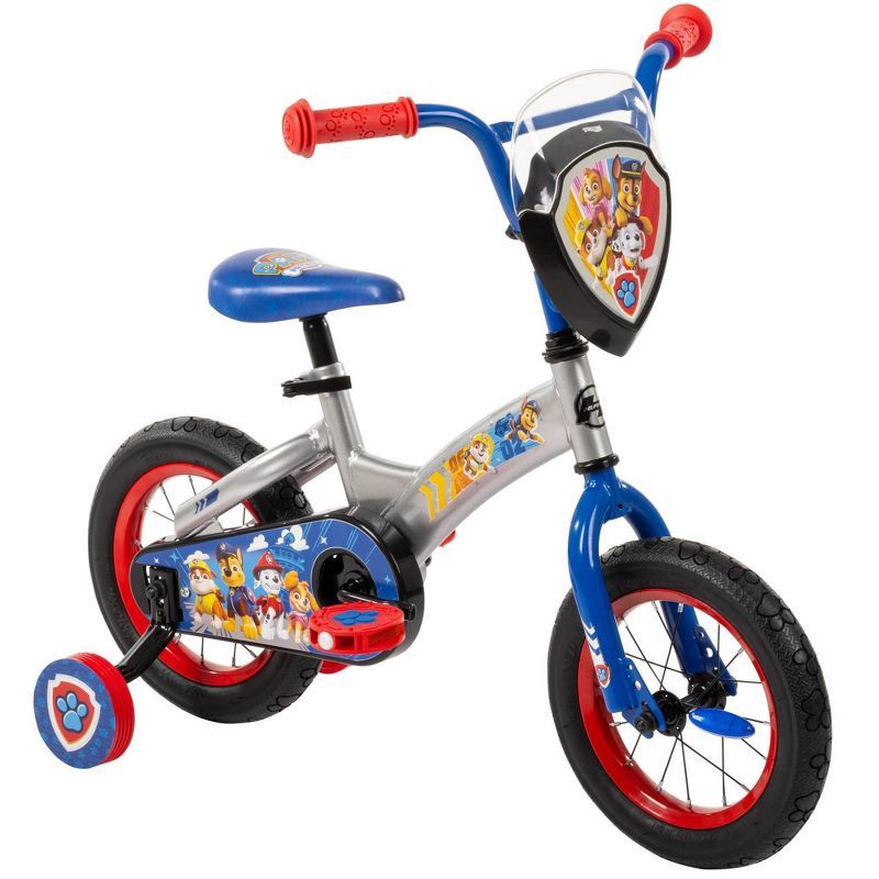 slide 2 of 15, PAW Patrol Kids' Bike - 12" Wheels - LED Lights - Blue, 1 ct