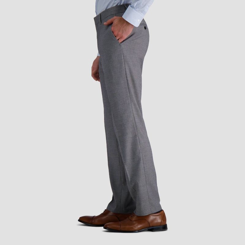 slide 2 of 4, Haggar H26 Men's Tailored Fit Stretch Suit Pants - Gray 42x30: Midweight Polyester Blend, Straight Leg, Machine Washable, 1 ct