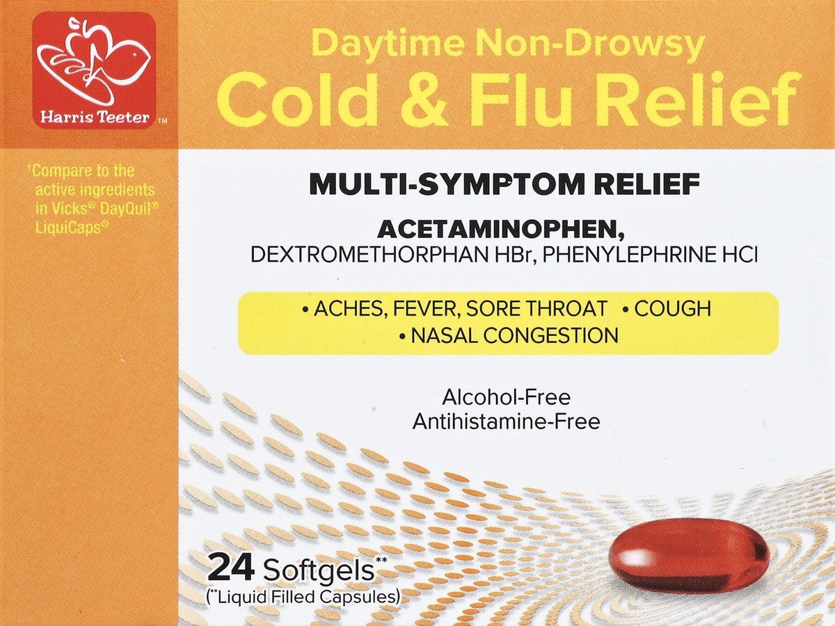 slide 2 of 4, Harris Teeter Daytime Cold & Flu Relief - Softgels, 24 ct