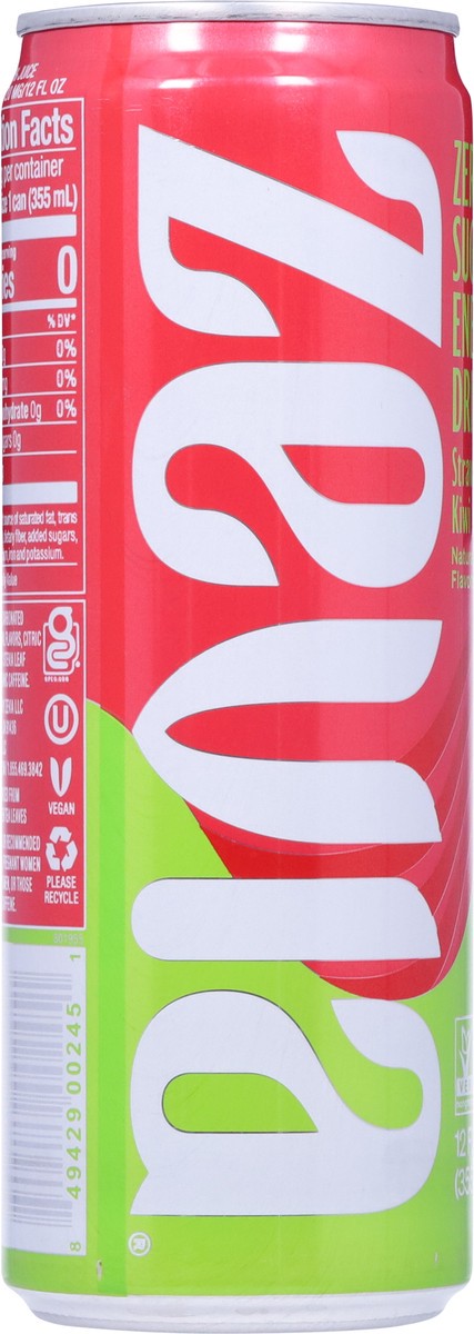 slide 6 of 9, Zevia Zero Sugar Strawberry Kiwi Energy Drink - 12 fl oz, 12 fl oz