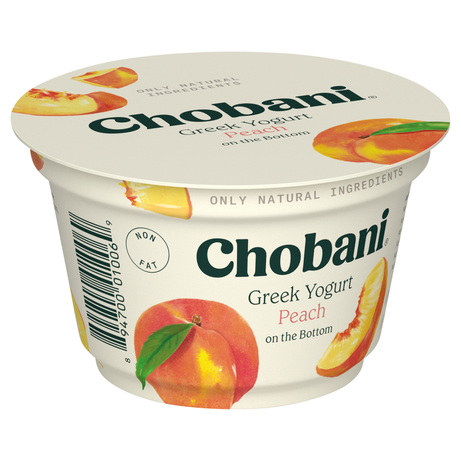 slide 5 of 5, Chobani Yogurt, Greek, Nonfat, Peach on the Bottom, 5.3 oz