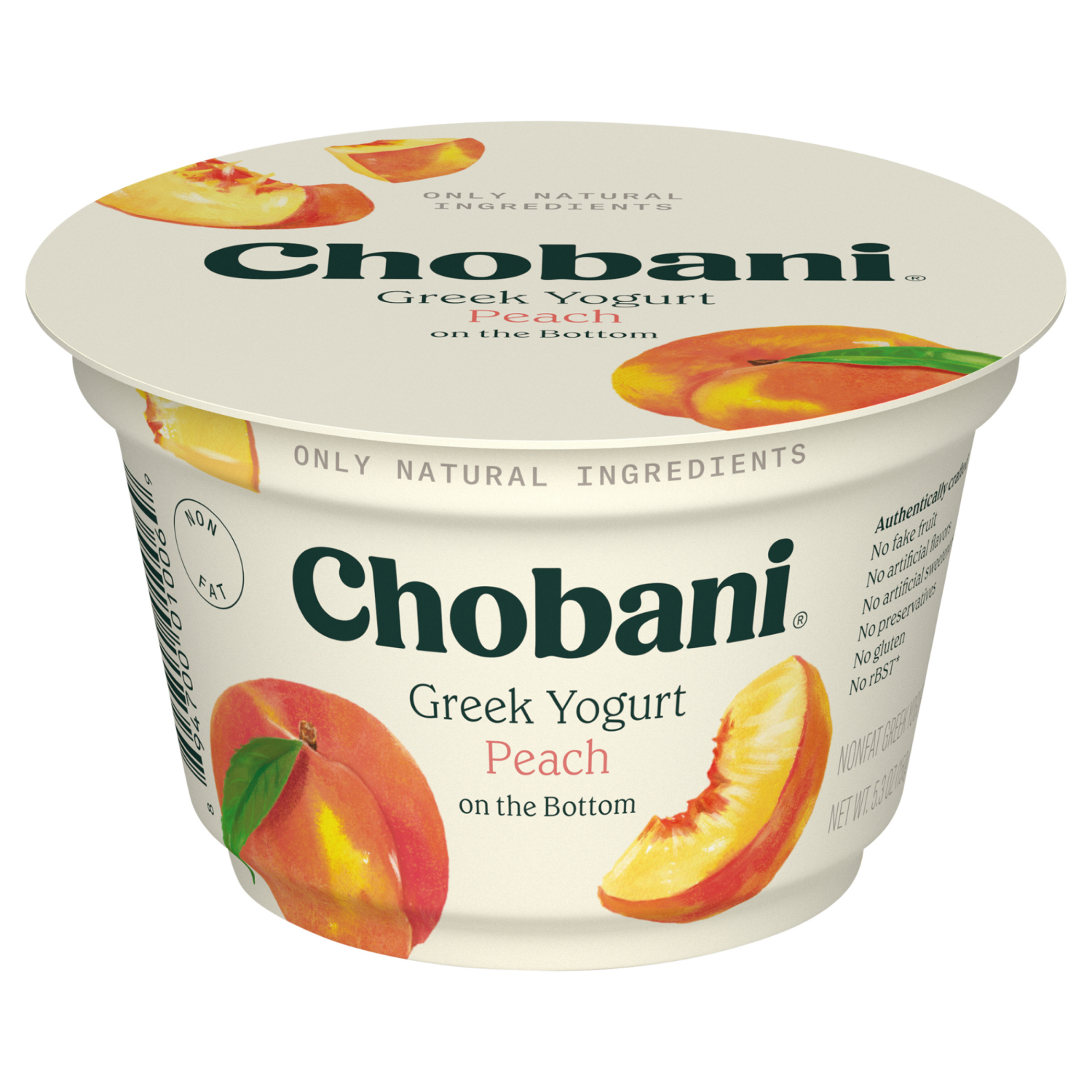 slide 1 of 5, Chobani Yogurt, Greek, Nonfat, Peach on the Bottom, 5.3 oz