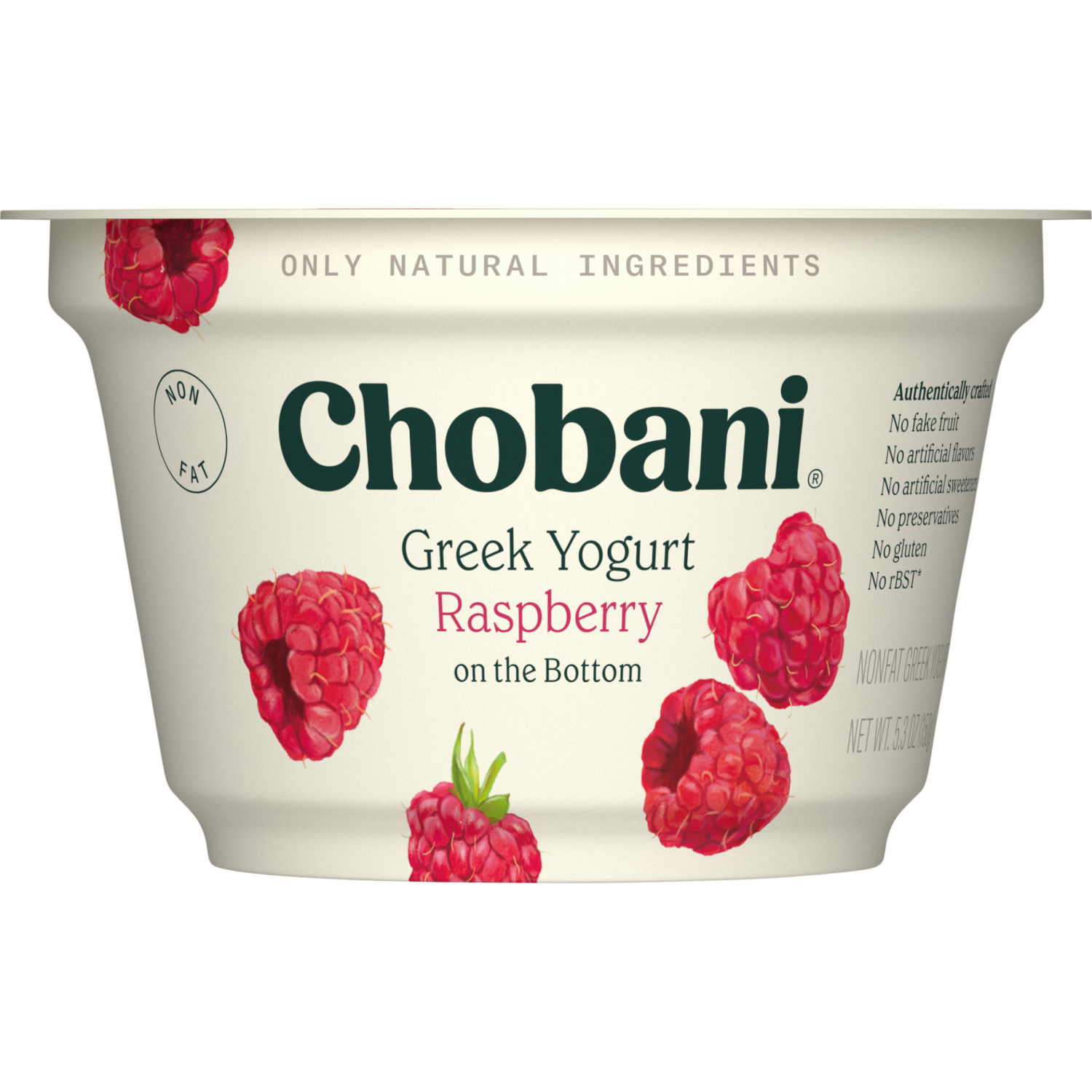 slide 3 of 5, Chobani Non-Fat Raspberry on the Bottom Greek Yogurt 5.3oz, 5.3 oz