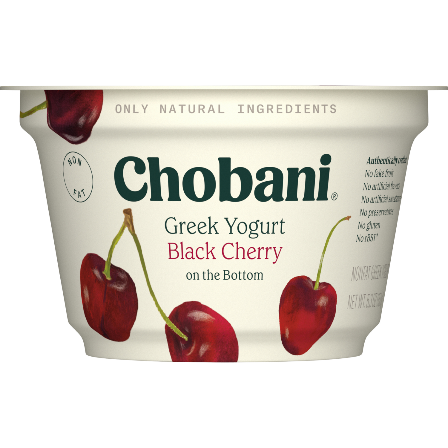 slide 3 of 5, Chobani Yogurt, Nonfat, Greek, Black Cherry, 5.3 oz