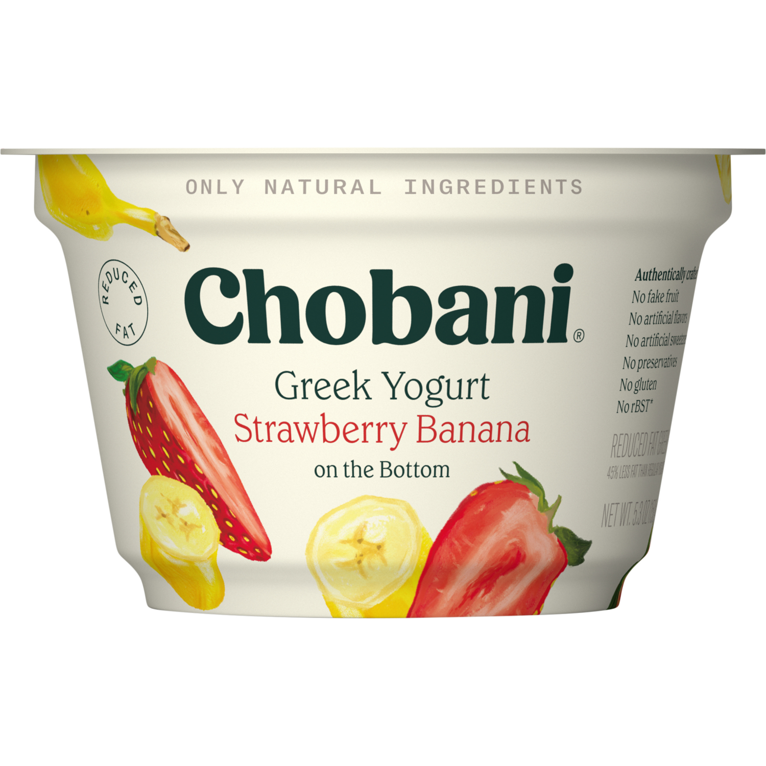 slide 3 of 5, Chobani Non-Fat Greek Yogurt Strawberry Banana on the Bottom 5.3oz, 5.3 oz