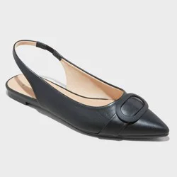 Women's Jenny Ballet Flats with Memory Foam Insole - A New Day™ Black 9.5