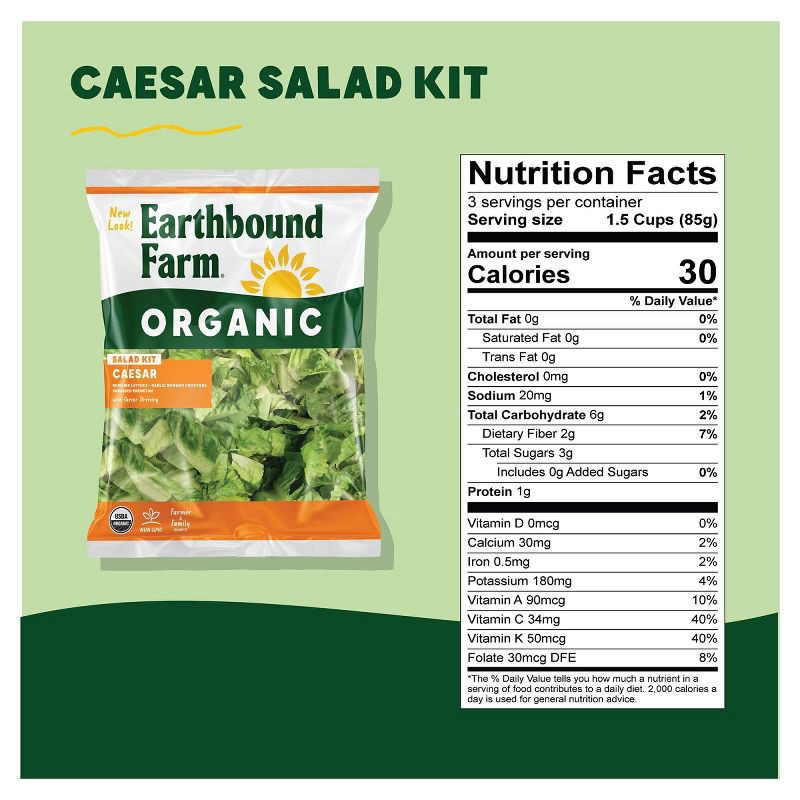 slide 3 of 4, Earthbound Farm Organic Classic Caesar Salad Kit - 7.8oz, 7.8 oz