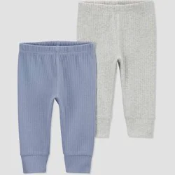 Carter's Just One You® Baby Boys' 2pk Pants - Blue/Gray 12M: Slim Fit, Pull-On, Elastic Waistband