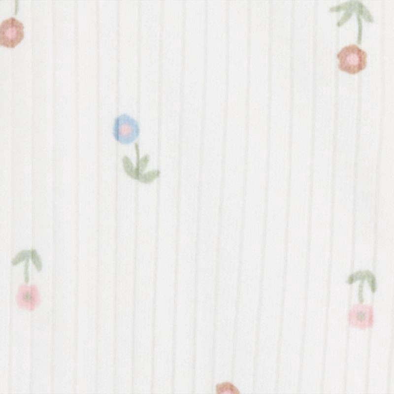 slide 2 of 4, Carter's Just One You® Baby Girls' 2pk Floral Sleep N' Play - Pink/Ivory 3M: Cotton Blend, Two-Way Zipper, Footed Pajamas, 2 ct