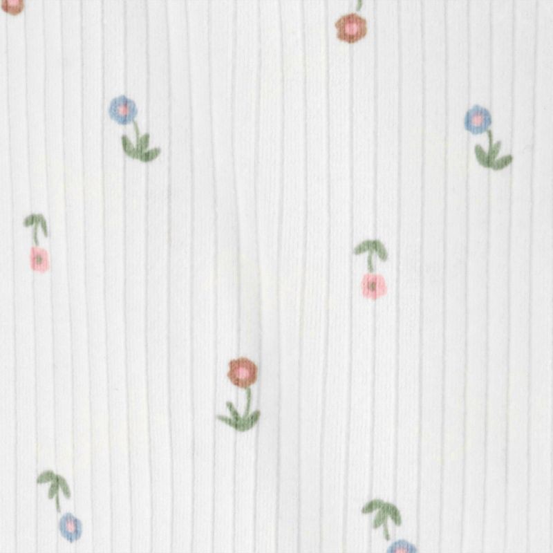 slide 3 of 6, Carter's Just One You® Baby Girls' 2pc Ivory Floral Cardigan Set - 6M: Infant Botanical Pattern, Cotton Elastane Blend, 2 ct