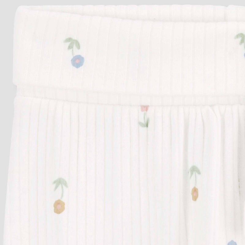 slide 5 of 6, Carter's Just One You® Baby Girls' 2pc Ivory Floral Cardigan Set - 6M: Infant Botanical Pattern, Cotton Elastane Blend, 2 ct