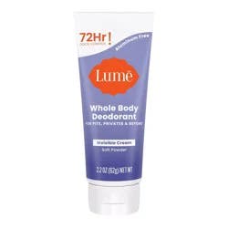 Lume Whole Body Women's Deodorant - Invisible Cream Tube - Aluminum Free - Soft Powder Scent - 2.2oz