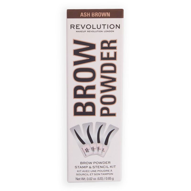 slide 5 of 6, Makeup Revolution Brow Powder Stamp & Stencil - Ash Brown - 0.02oz, 0.02 oz