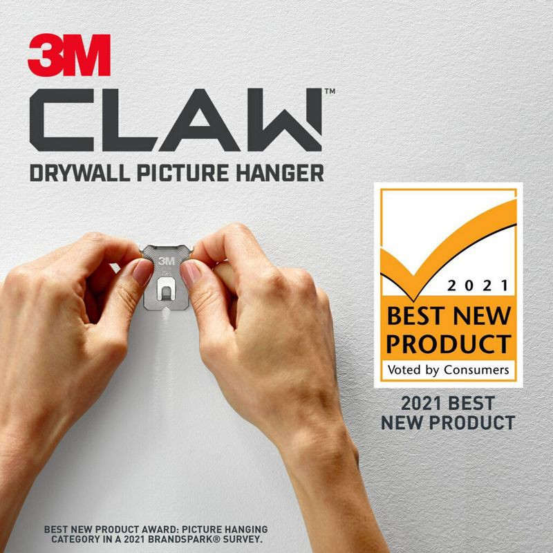slide 13 of 13, 3M Claw 15lbs Drywall Picture Hanger with Temporary Spot Marker 5 Hangers and 5 Markers: Metal Picture Hooks Kit, 15 lb