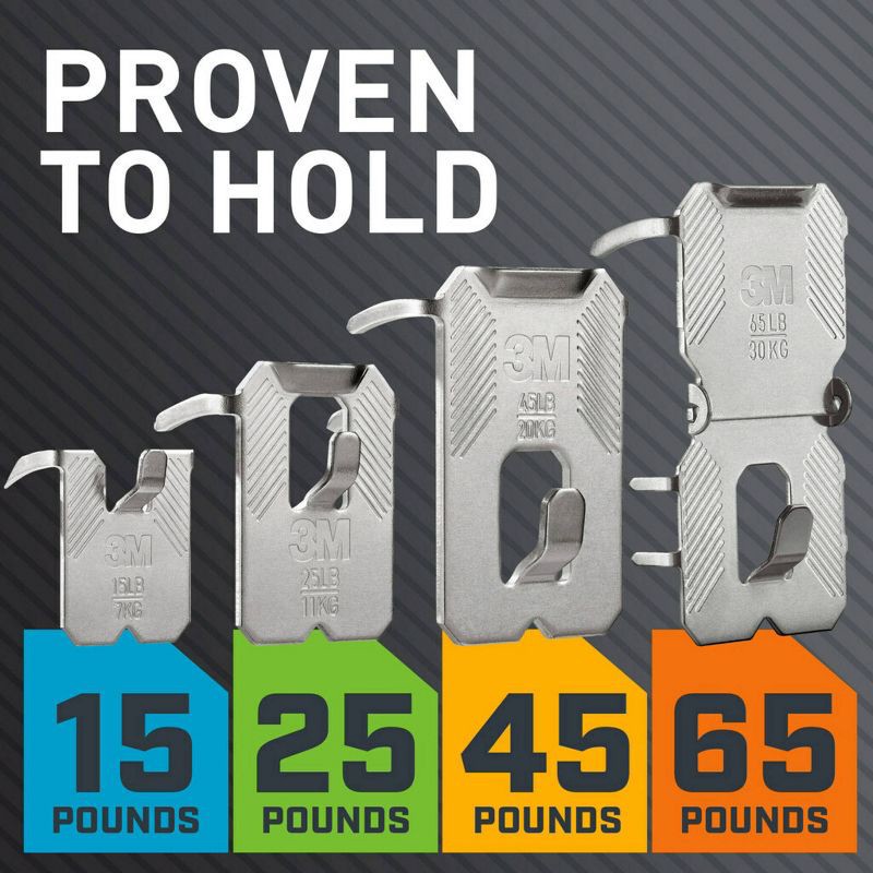 slide 11 of 13, 3M Claw 15lbs Drywall Picture Hanger with Temporary Spot Marker 5 Hangers and 5 Markers: Metal Picture Hooks Kit, 15 lb