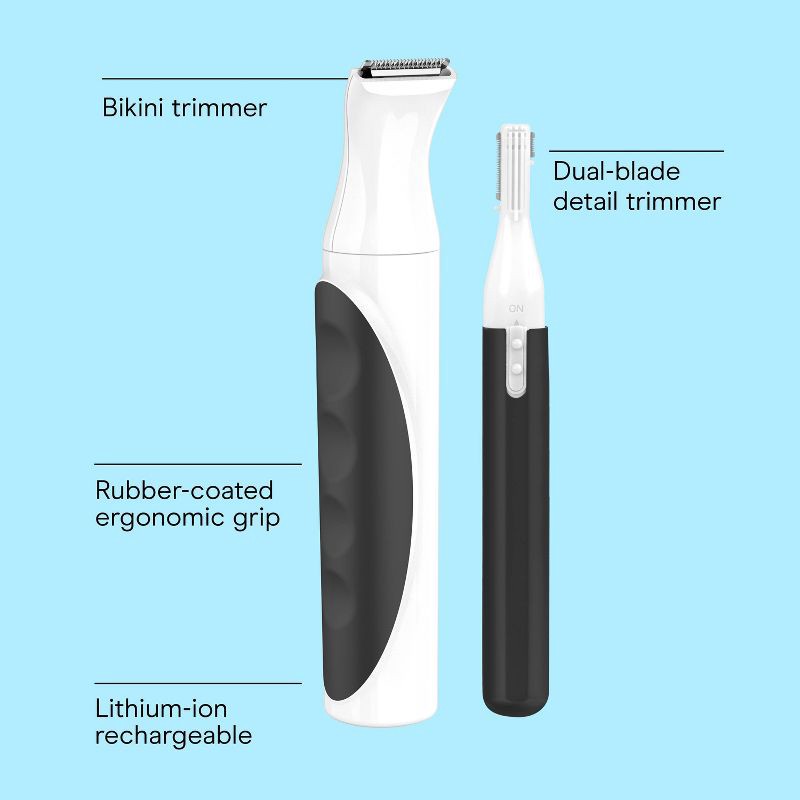 slide 2 of 9, Conair Girlbomb Cordless Rechargeable Bikini Trimmer, Detail Shaver and Facial/Eyebrow Trimmer Set - 6pc, 6 ct