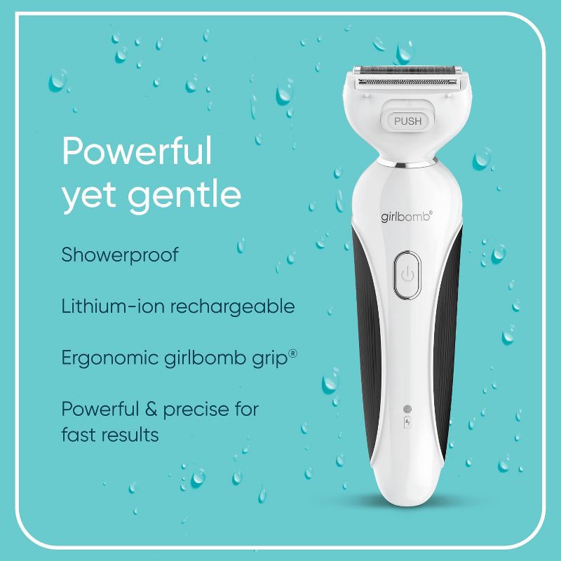 slide 3 of 7, Conair Girlbomb Wet and Dry Cordless Rechargeable Foil Body Shaver with Facial,Eyebrow and Bikini Trimmer Attachments Set - 5pc, 5 ct