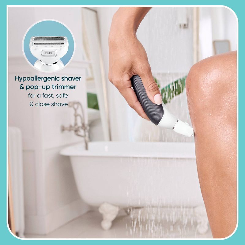 slide 5 of 7, Conair Girlbomb Wet and Dry Cordless Rechargeable Foil Body Shaver with Facial,Eyebrow and Bikini Trimmer Attachments Set - 5pc, 5 ct