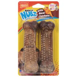 Nylabone Natural Nubz Edible with Real Chicken Dog Treats 2 ea