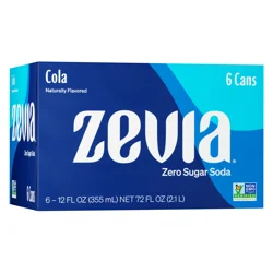 Zevia Zero Sugar Cola Soda - 6 ct