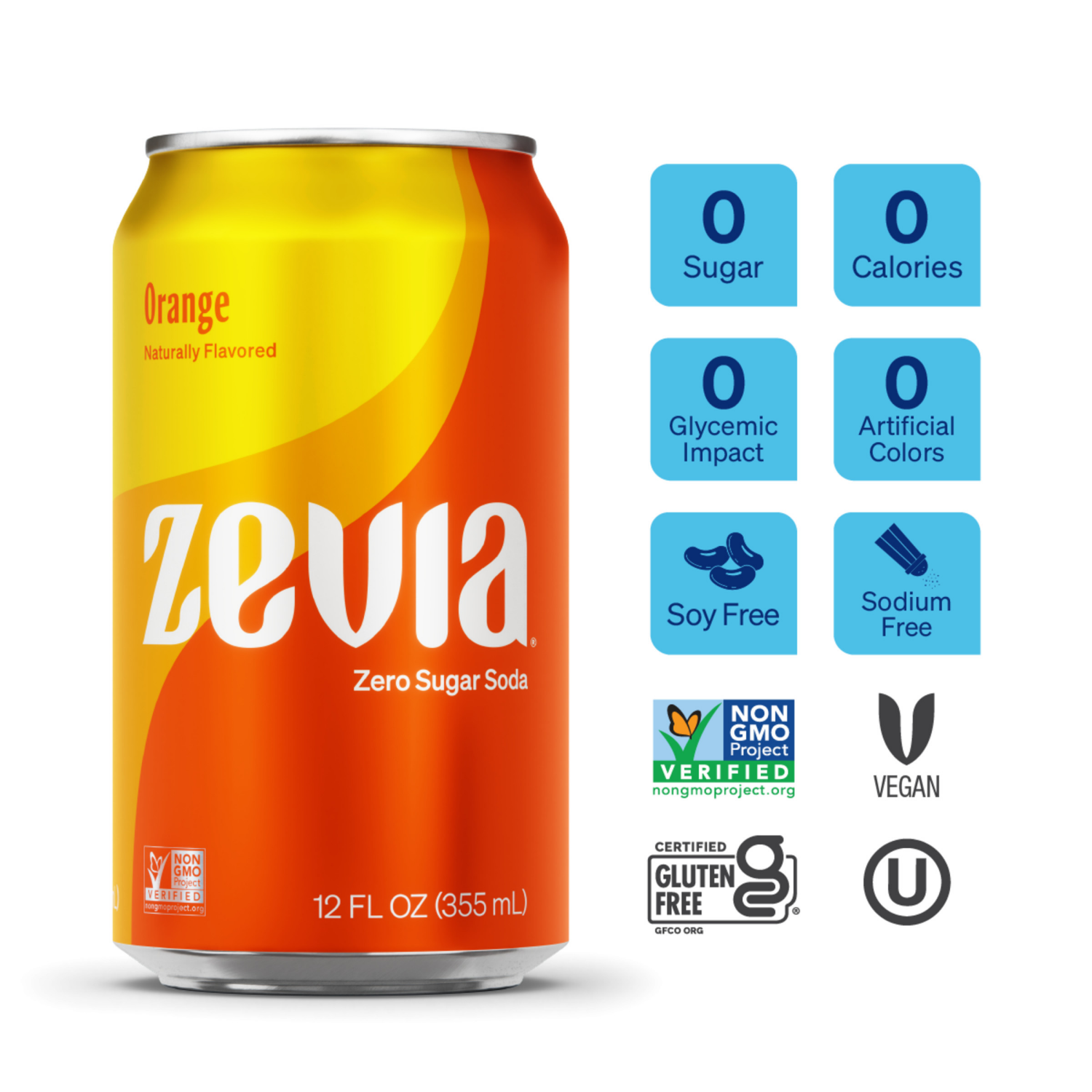 slide 3 of 5, Zevia Zero Orange Soda - 6 ct, 6 ct; 12 fl oz