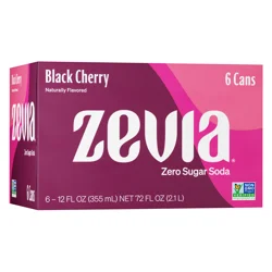 Zevia Soda - Natural Diet Black Cherry - 6 ct; 12 oz - 6 ct; 12 oz