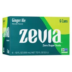 Zevia Zero Sugar Ginger Ale Soda- 6 ct; 12 oz