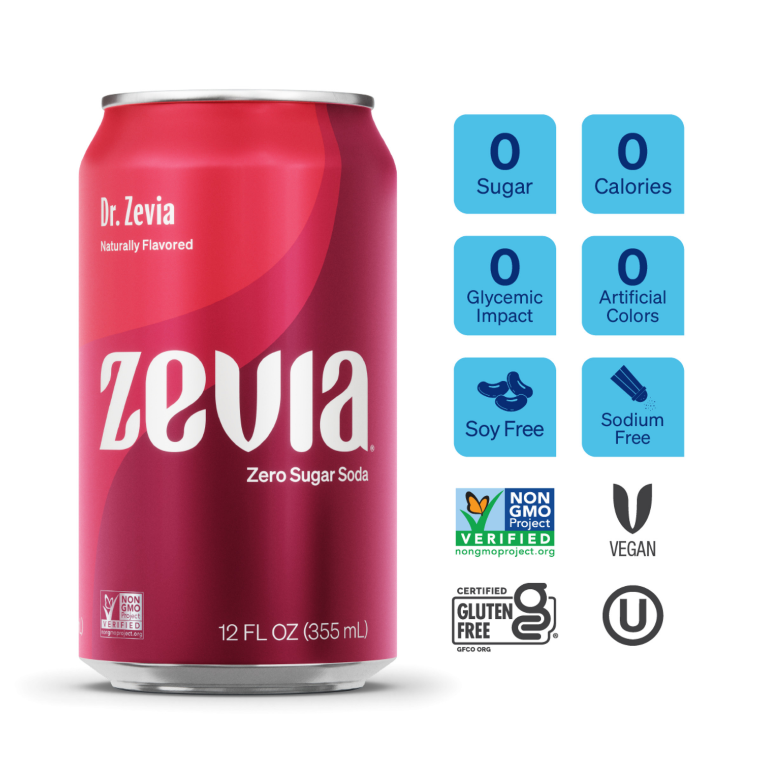 slide 3 of 6, Zevia Dr. Zevia Zero Calorie Soda, No Sugar - 6 ct; 12 fl oz, 6 ct; 12 fl oz