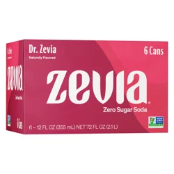 Zevia Dr. Zevia Zero Calorie Soda, No Sugar - 6 ct; 12 fl oz