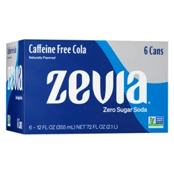 Zevia Zero Sugar Caffeine Free Cola Soda- 6 ct