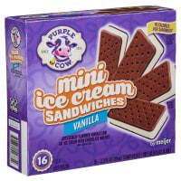 slide 3 of 29, Purple Cow Mini Vanilla Ice Cream Sandwiches, 16 ct