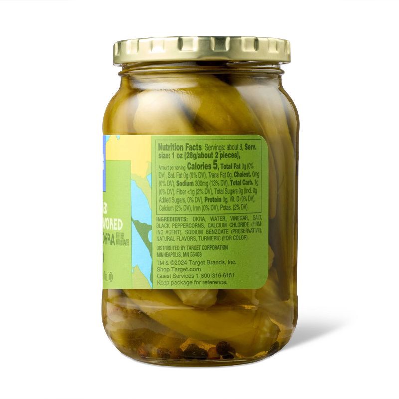 slide 3 of 3, Tabitha Brown for Target Vegan Peppered Lemon-Flavored Pickled Okra - 16oz - Tabitha Brown, 16 oz
