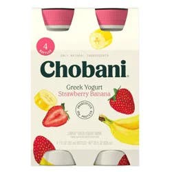 Chobani Low-Fat Greek Yogurt Drink Strawberry Banana - 28 fl oz/4ct: 10g Protein