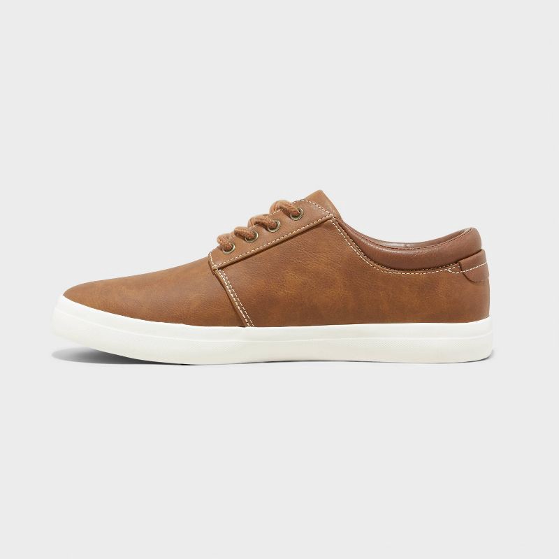 slide 2 of 4, Men's Rome Low Top Sneakers - Goodfellow & Co™ Cognac 13: Lace Up, Padded Collar, Medium Width, 1 ct