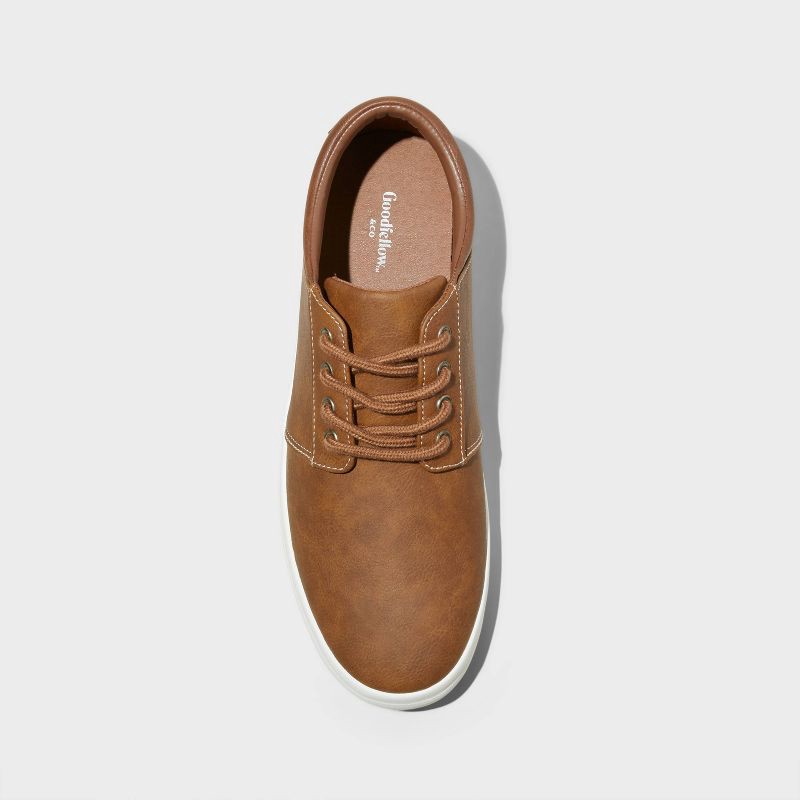 slide 3 of 4, Men's Rome Low Top Sneakers - Goodfellow & Co™ Cognac 13: Lace Up, Padded Collar, Medium Width, 1 ct