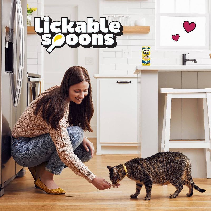 slide 7 of 11, Temptations Cat Treats Lickable Spoons with Chicken and Salmon - 1.41/4ct, 1.41/4 ct