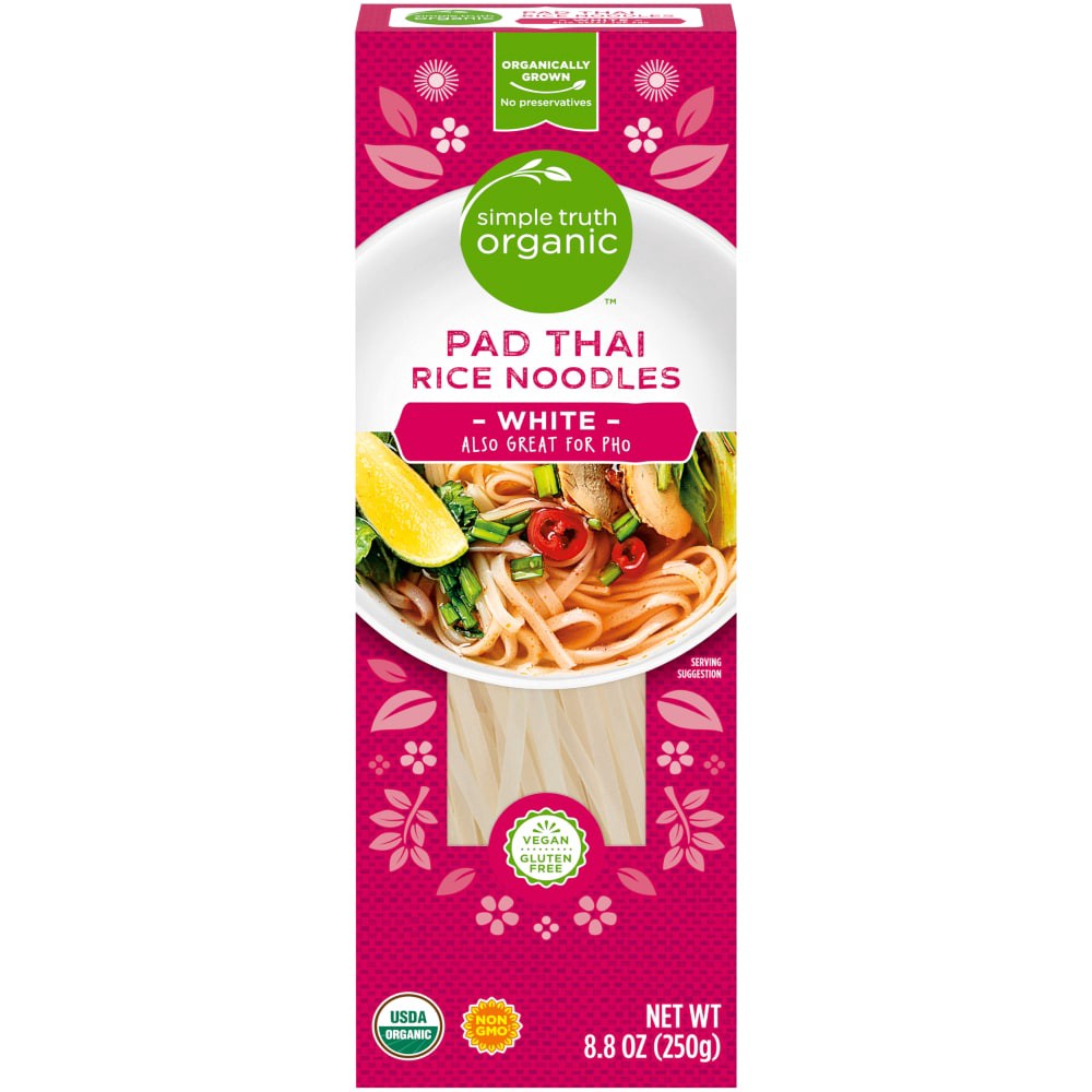 slide 1 of 4, Simple Truth Organic Pad Thai White Rice Noodles, 8.8 oz