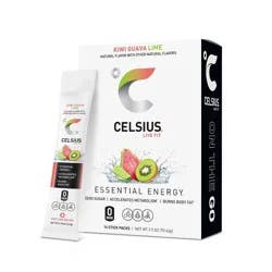 CELSIUS On The Go Powder Sticks Kiwi Guava Lime Essential Energy - 14pk Sticks