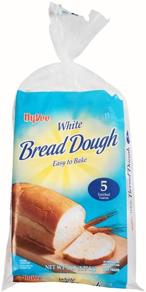 slide 1 of 1, Hy-Vee White Bread Dough Oaves, 5 ct