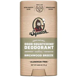 DR. SQUATCH Men's Natural Deodorant - Birchwood Breeze - 2.65oz