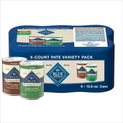 Blue Buffalo Homestyle Recipe Pate Variety Pack Turkey and Lamb Flavor Adult Wet Dog Food - 12.5oz/6pk