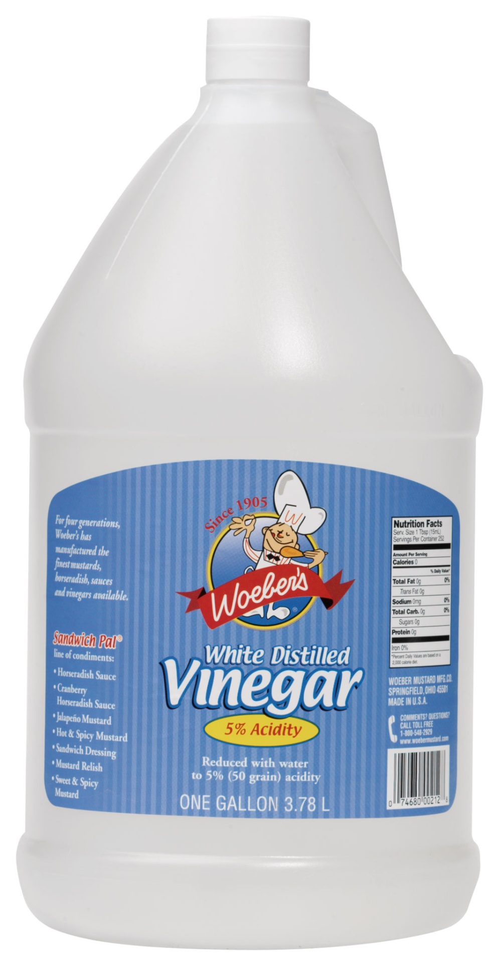 slide 1 of 1, Woeber's White Vinegar, 64 oz