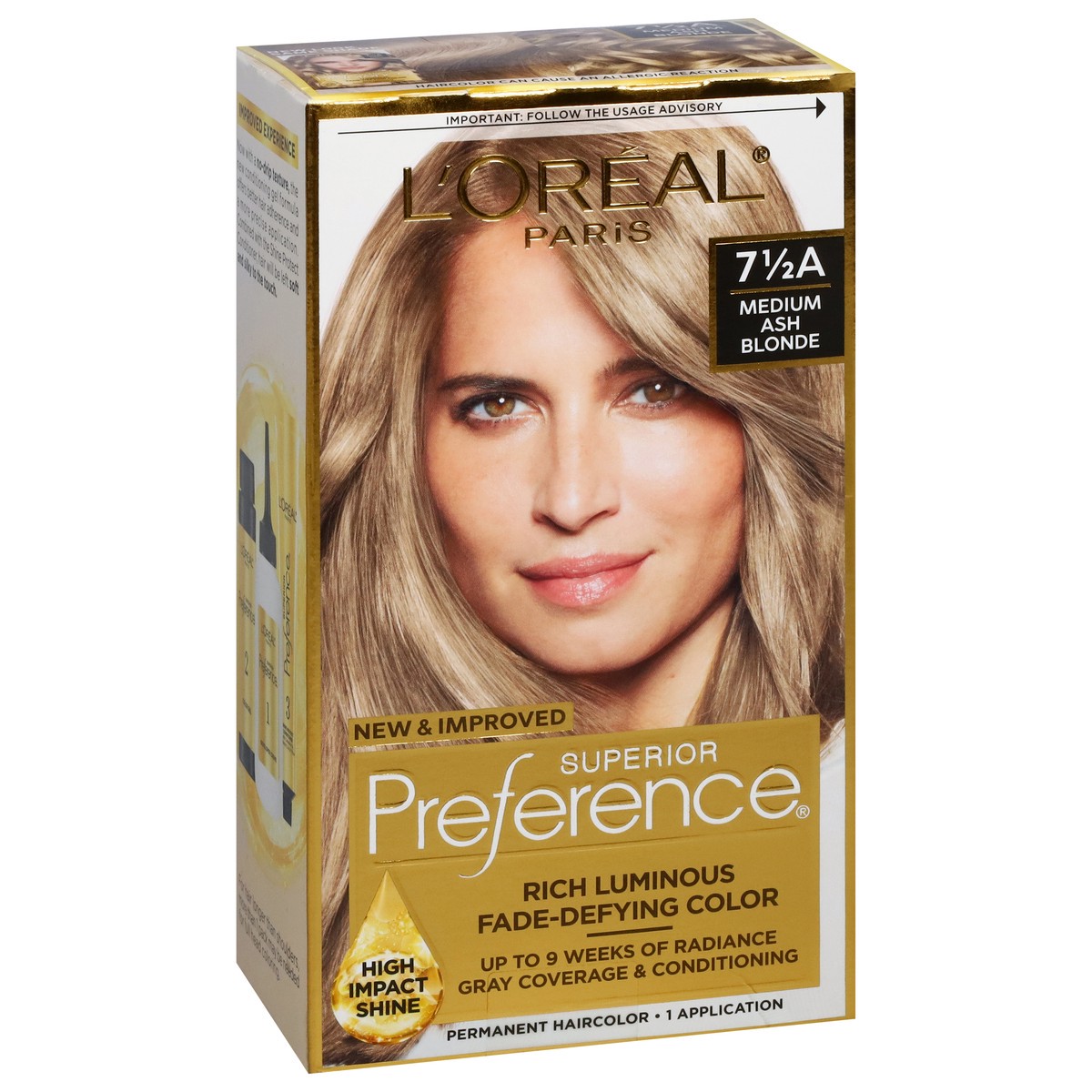 slide 4 of 4, L'Oréal 7 1/2 A Medium Ash Blonde Permanent Haircolor 1 Each, 10 fl oz