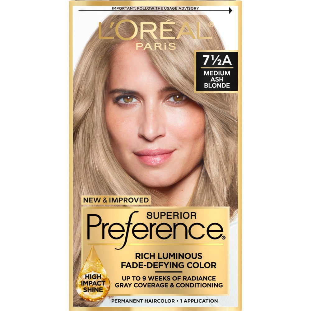 slide 1 of 8, L'Oréal Superior Preference Fade-Defying Color + Shine System - 10 fl oz - 7.5A M Ash Blonde - 1 Kit, 10 fl oz