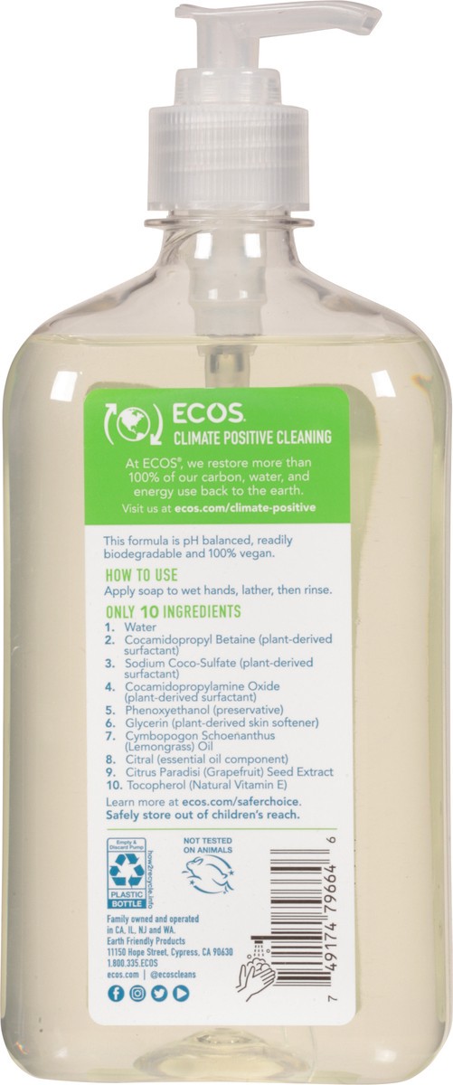 slide 5 of 9, Ecos Lemongrass Hand Soap 17 fl oz, 17 fl oz