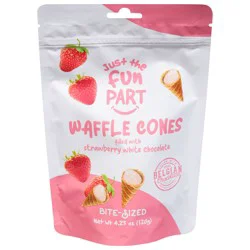 Just the Fun Part Bite-Sized Strawberry White Chocolate Waffle Cones Bite-Sized 4.23 oz