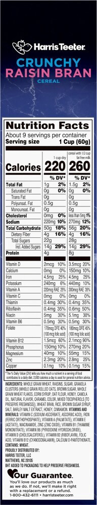 slide 2 of 4, Harris Teeter Crunchy Raisin Bran Cereal, 18.2 oz